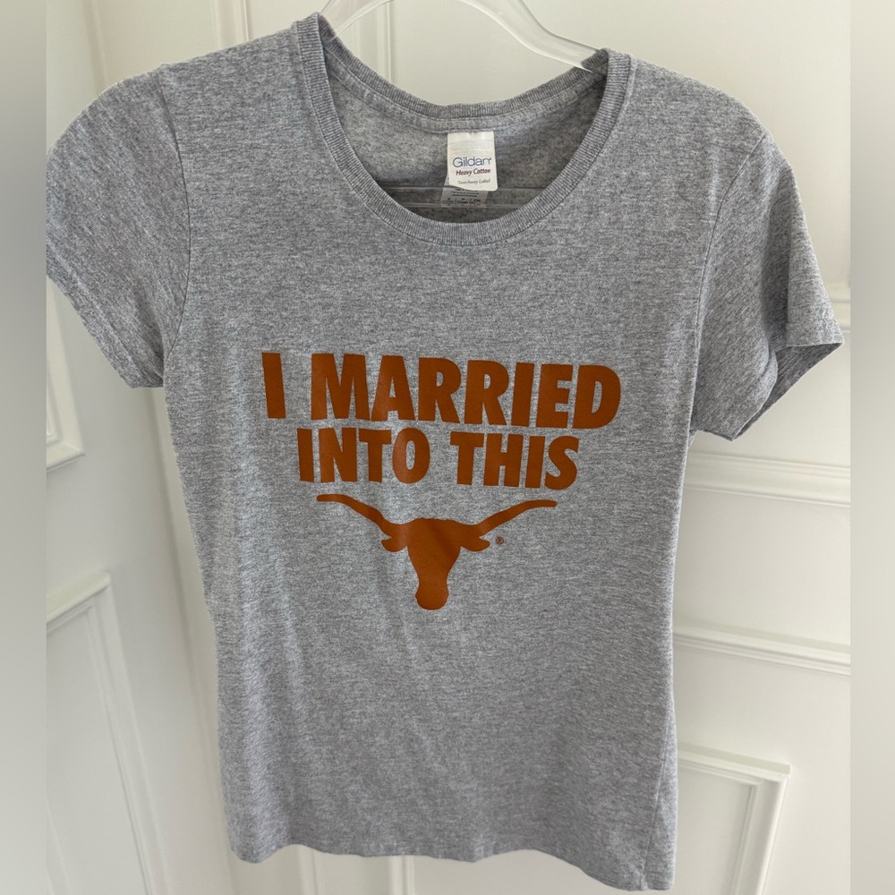 Gray Fitted Texas Longhorn T-shirt
